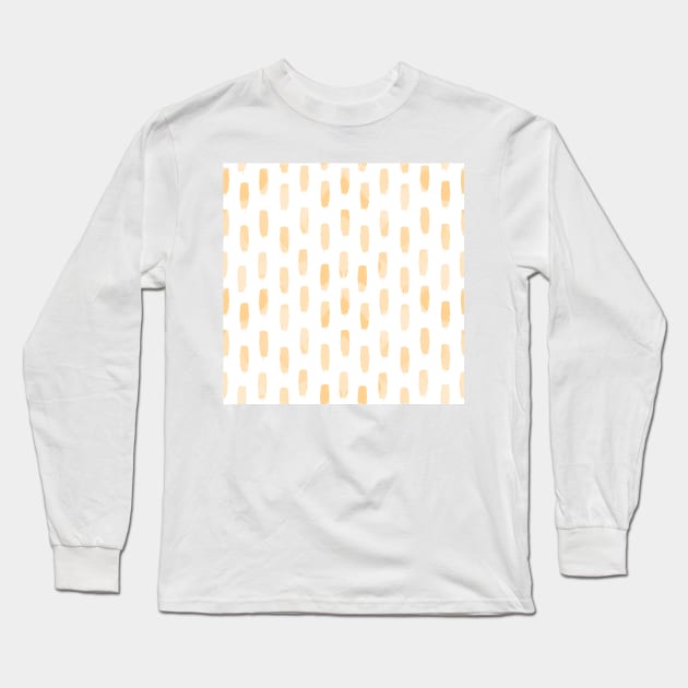 Watercolor Pale Brush Strokes Long Sleeve T-Shirt by MutchiDesign